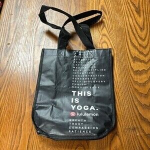 THIS IS YOGA Black and White Lululemon Tote